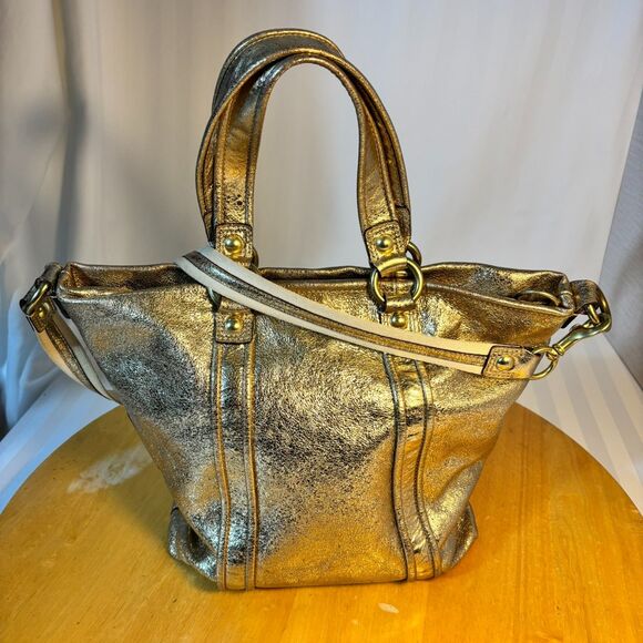 Coach | Poppy Metallic Gold Leather Purse | C0971-13819 - Picture 1 of 14